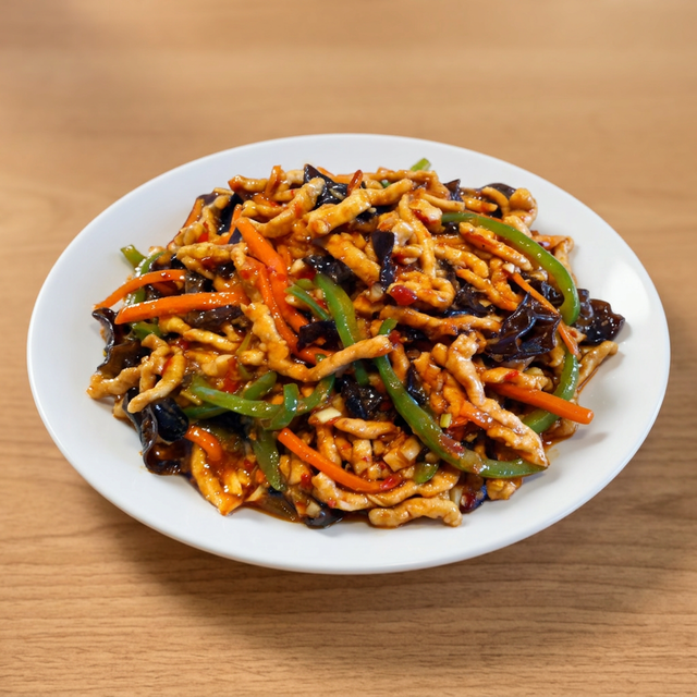 Sichuan Shredded Pork with Garlic Sauce.