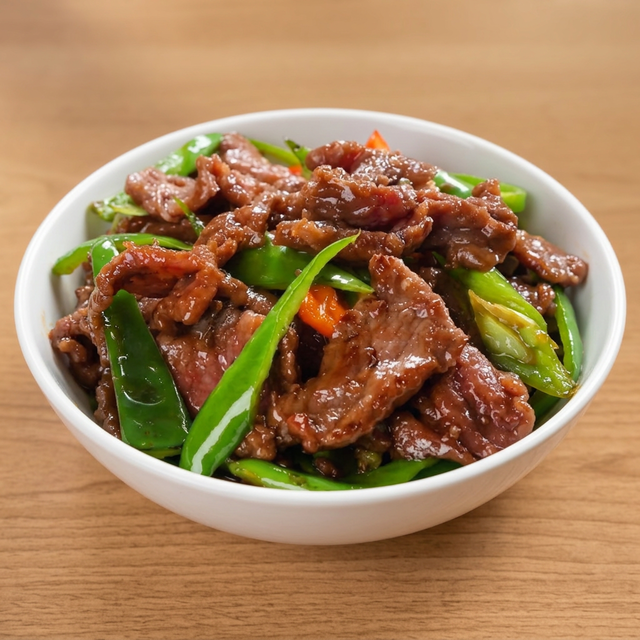Green Pepper with Shredded Beef.