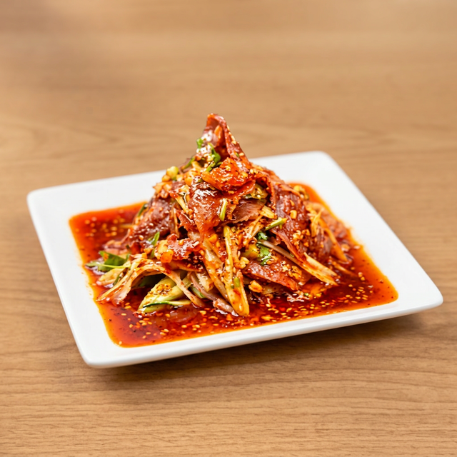 Sliced Beef Tendon with Chili Sauce.