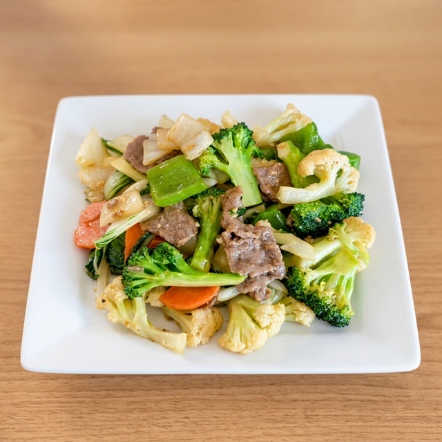 Beef with Mixed Veggies.