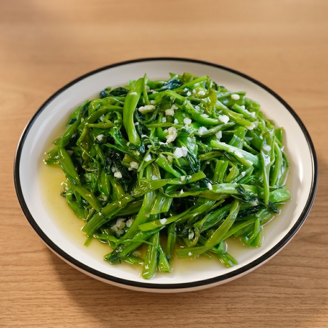 Sauteed Water Spinach with Garlic.