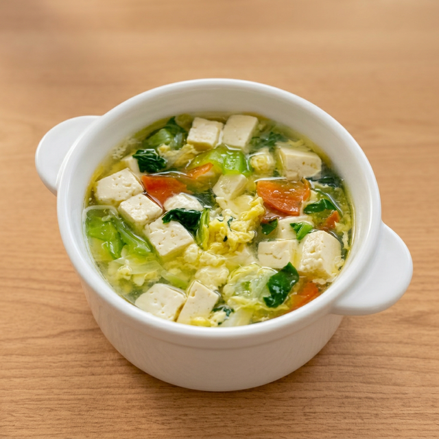 Mixed Vegetable & Tofu Soup.