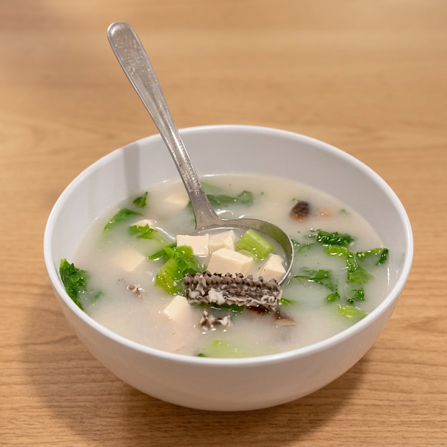 Eel Bone & Tofu Soup.