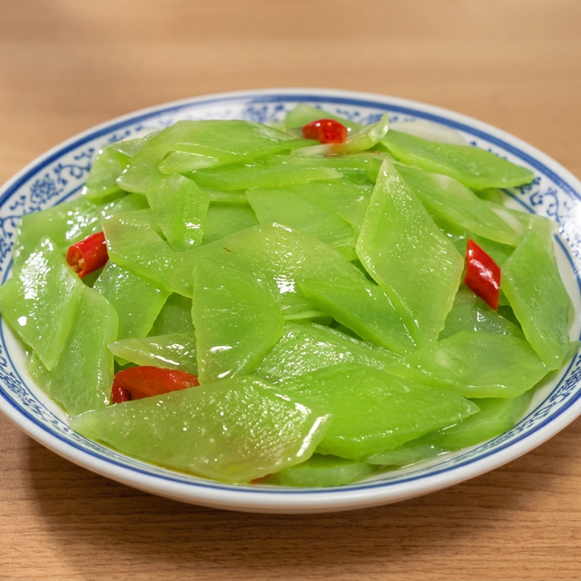 Stir-Fried Celtuce Stem.