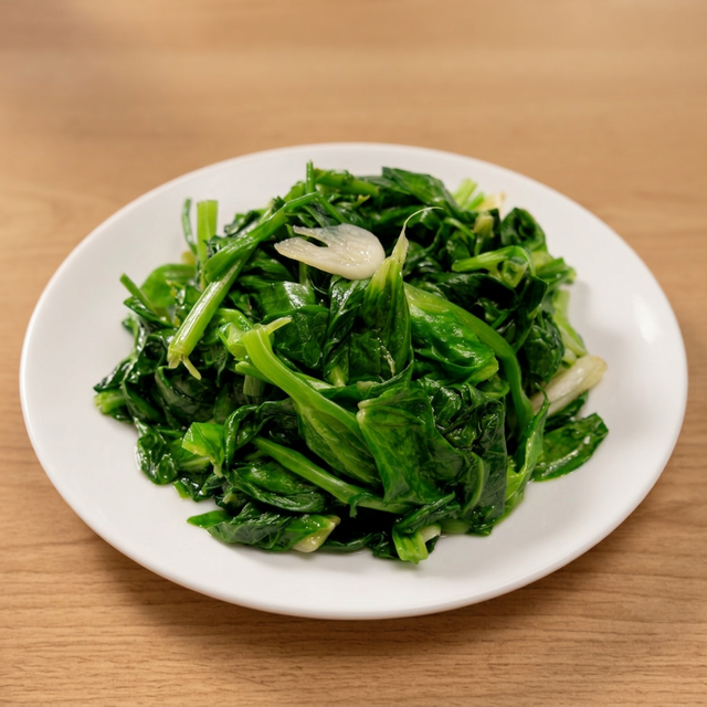 Stir-Fried Pea Shoots with Garlic.
