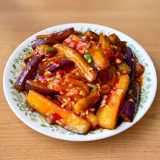 Eggplant with Garlic Sauce.